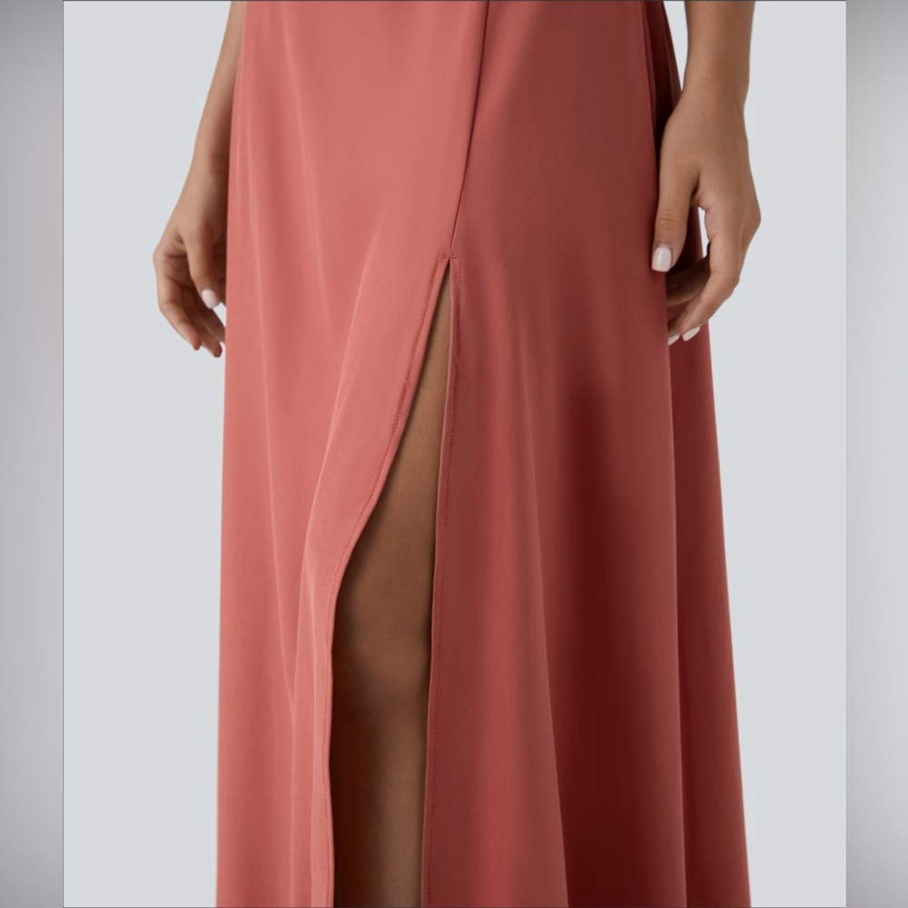 Halara Breezeful High Waisted Pocket 2-in-1 Flowy Quick Dry Maxi Skirt, Size L - Picture 5 of 7